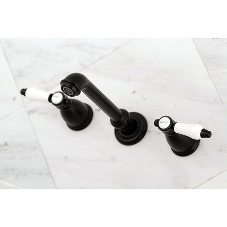 Bel-Air KS7020BPL Two-Handle 3-Hole Wall Mount Roman Tub Faucet, Matte Black