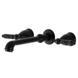 Georgian KS7020GL Two-Handle 3-Hole Wall Mount Roman Tub Faucet, Matte Black