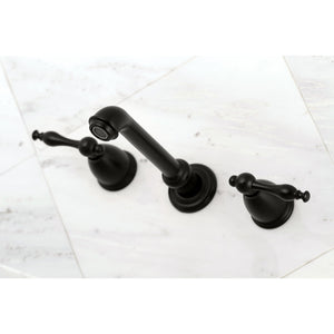 Naples KS7020NL Two-Handle 3-Hole Wall Mount Roman Tub Faucet, Matte Black