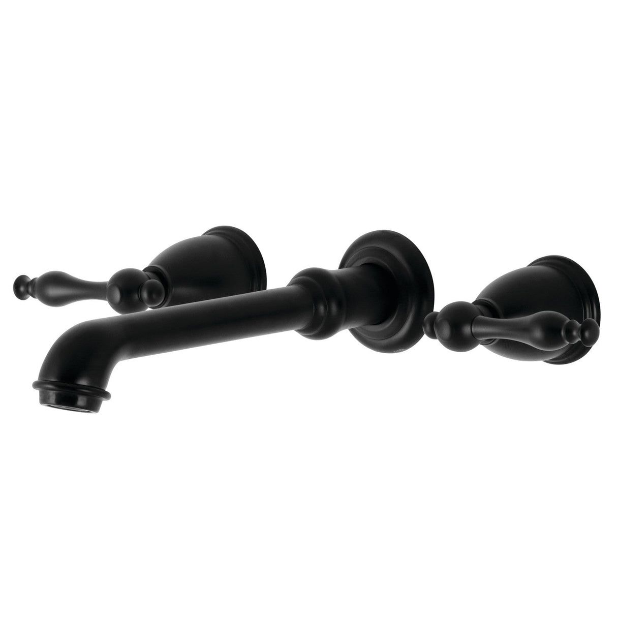 Naples KS7020NL Two-Handle 3-Hole Wall Mount Roman Tub Faucet, Matte Black