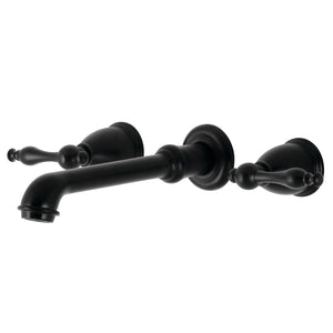 Naples KS7020NL Two-Handle 3-Hole Wall Mount Roman Tub Faucet, Matte Black