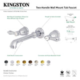 Heirloom KS7021BAL Two-Handle 3-Hole Wall Mount Roman Tub Faucet, Polished Chrome