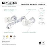 Krystal Onyx KS7021WQL Two-Handle 3-Hole Wall Mount Roman Tub Faucet, Polished Chrome