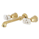 Krystal Onyx KS7022KRL Two-Handle 3-Hole Wall Mount Roman Tub Faucet, Polished Brass