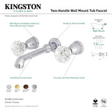 Krystal Onyx KS7022KWL Two-Handle 3-Hole Wall Mount Roman Tub Faucet, Polished Brass