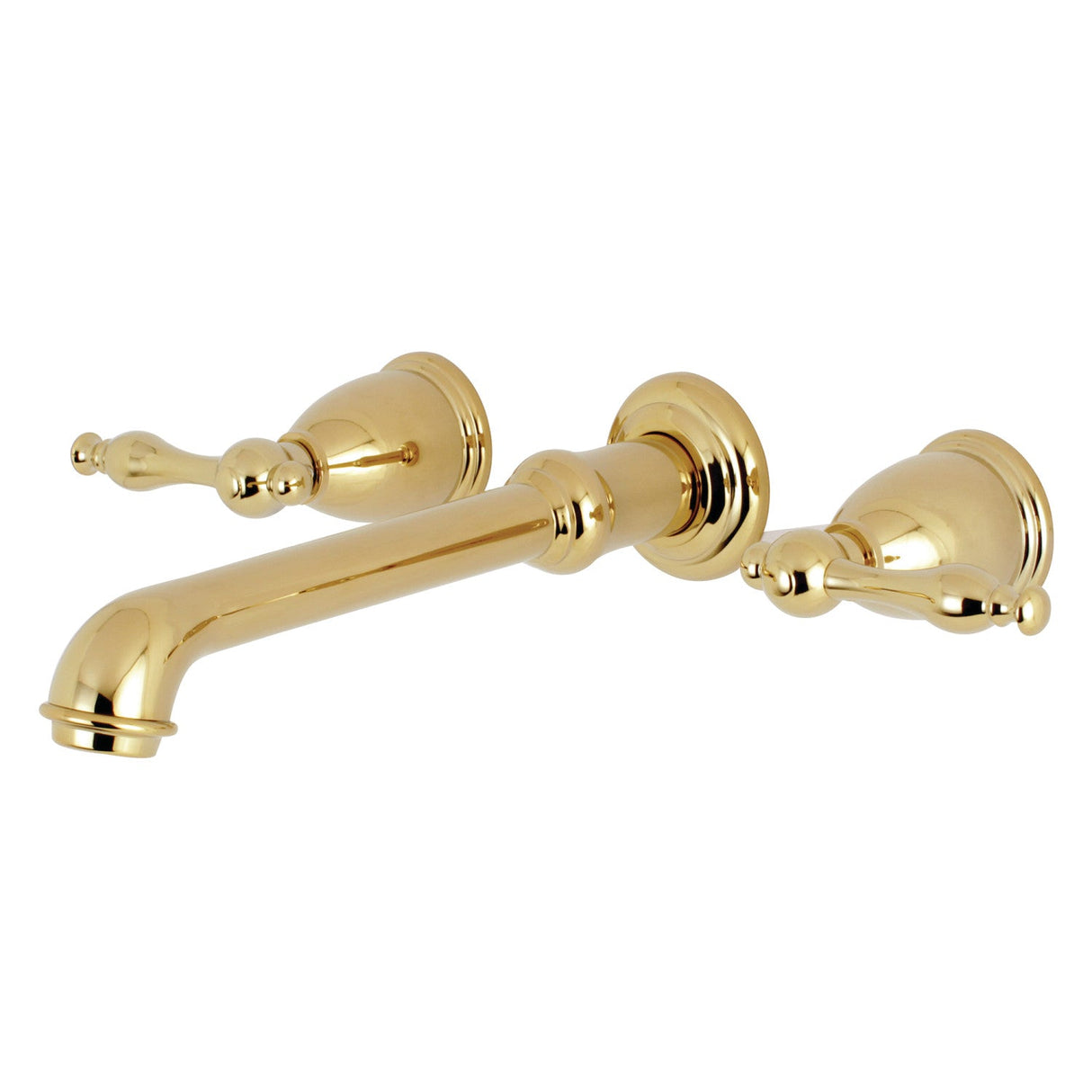 Naples KS7022NL Two-Handle 3-Hole Wall Mount Roman Tub Faucet, Polished Brass