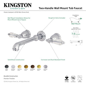 Wilshire KS7022WLL Two-Handle 3-Hole Wall Mount Roman Tub Faucet, Polished Brass