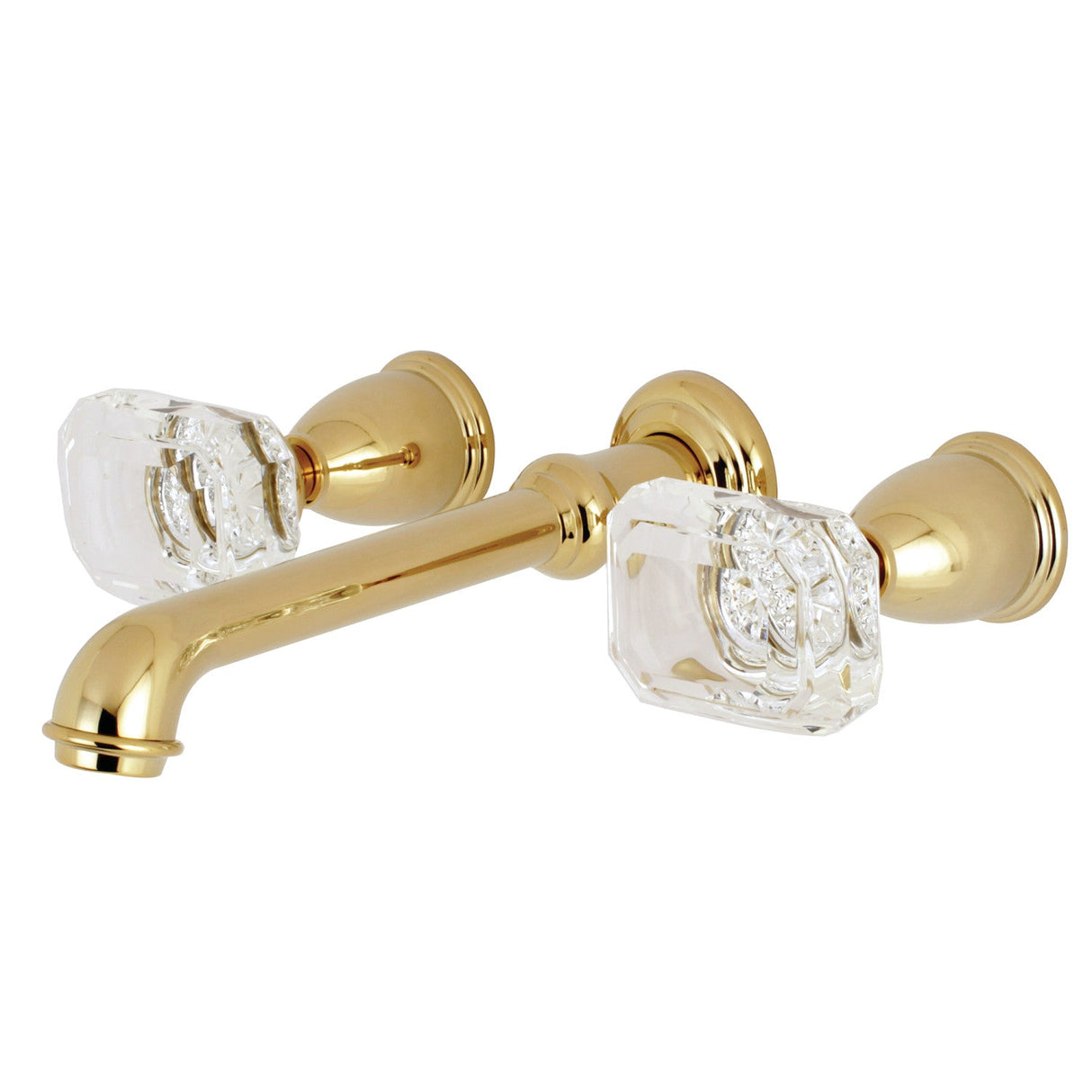 Krystal Onyx KS7022WQL Two-Handle 3-Hole Wall Mount Roman Tub Faucet, Polished Brass