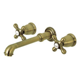 English Country KS7023AX Two-Handle 3-Hole Wall Mount Roman Tub Faucet, Antique Brass