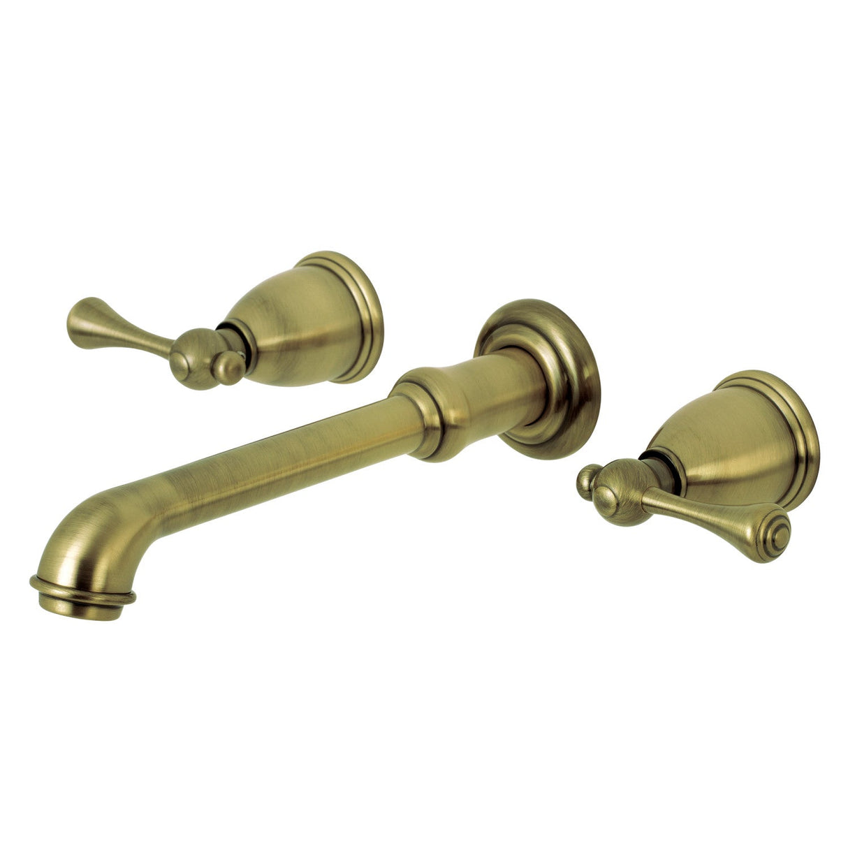 English Country KS7023BL Two-Handle 3-Hole Wall Mount Roman Tub Faucet, Antique Brass