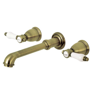 Bel-Air KS7023BPL Two-Handle 3-Hole Wall Mount Roman Tub Faucet, Antique Brass