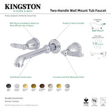 Georgian KS7023GL Two-Handle 3-Hole Wall Mount Roman Tub Faucet, Antique Brass
