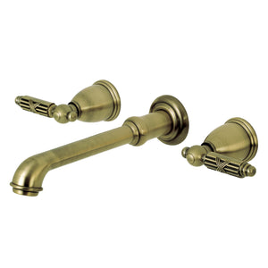 Georgian KS7023GL Two-Handle 3-Hole Wall Mount Roman Tub Faucet, Antique Brass
