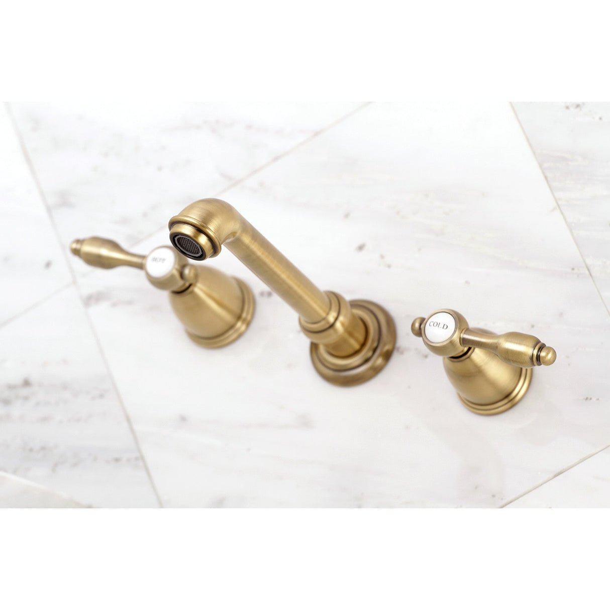 Tudor KS7023TAL Two-Handle 3-Hole Wall Mount Roman Tub Faucet, Antique Brass