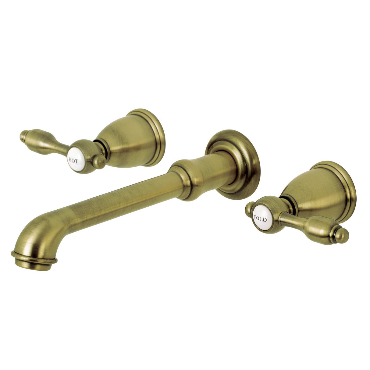 Tudor KS7023TAL Two-Handle 3-Hole Wall Mount Roman Tub Faucet, Antique Brass