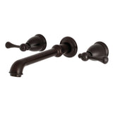 English Country KS7025BL Two-Handle 3-Hole Wall Mount Roman Tub Faucet, Oil Rubbed Bronze