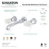 Krystal Onyx KS7025KRL Two-Handle 3-Hole Wall Mount Roman Tub Faucet, Oil Rubbed Bronze