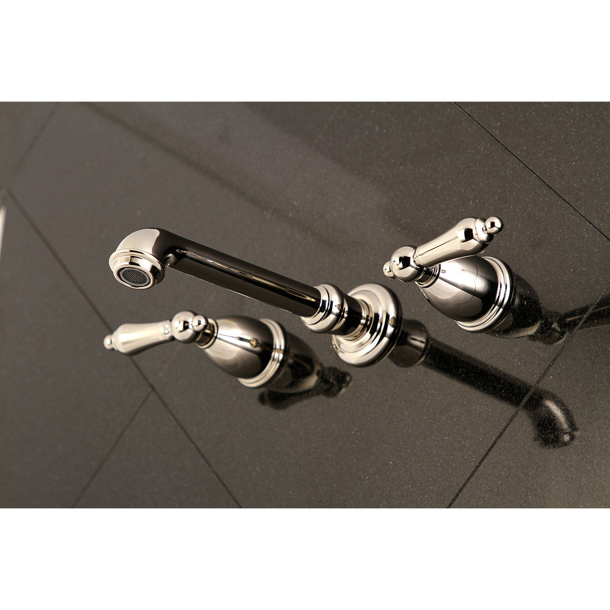 English Country KS7026AL Two-Handle 3-Hole Wall Mount Roman Tub Faucet, Polished Nickel