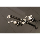 English Country KS7026BL Two-Handle 3-Hole Wall Mount Roman Tub Faucet, Polished Nickel