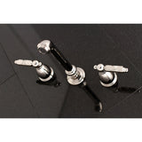 Georgian KS7026GL Two-Handle 3-Hole Wall Mount Roman Tub Faucet, Polished Nickel