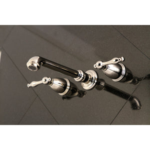 Naples KS7026NL Two-Handle 3-Hole Wall Mount Roman Tub Faucet, Polished Nickel