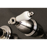 English Vintage KS7026PL Two-Handle 3-Hole Wall Mount Roman Tub Faucet, Polished Nickel
