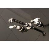 English Vintage KS7026PL Two-Handle 3-Hole Wall Mount Roman Tub Faucet, Polished Nickel