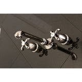 French Country KS7026TX Two-Handle 3-Hole Wall Mount Roman Tub Faucet, Polished Nickel