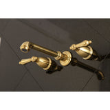 English Country KS7027AL Two-Handle 3-Hole Wall Mount Roman Tub Faucet, Brushed Brass