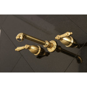 English Country KS7027AL Two-Handle 3-Hole Wall Mount Roman Tub Faucet, Brushed Brass