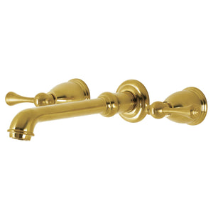 English Country KS7027BL Two-Handle 3-Hole Wall Mount Roman Tub Faucet, Brushed Brass