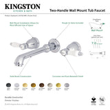 Bel-Air KS7027BPL Two-Handle 3-Hole Wall Mount Roman Tub Faucet, Brushed Brass