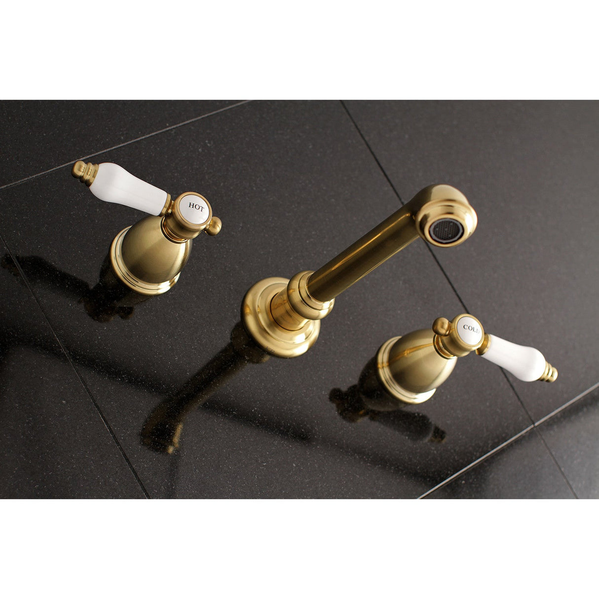 Bel-Air KS7027BPL Two-Handle 3-Hole Wall Mount Roman Tub Faucet, Brushed Brass