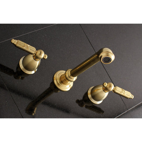 Georgian KS7027GL Two-Handle 3-Hole Wall Mount Roman Tub Faucet, Brushed Brass