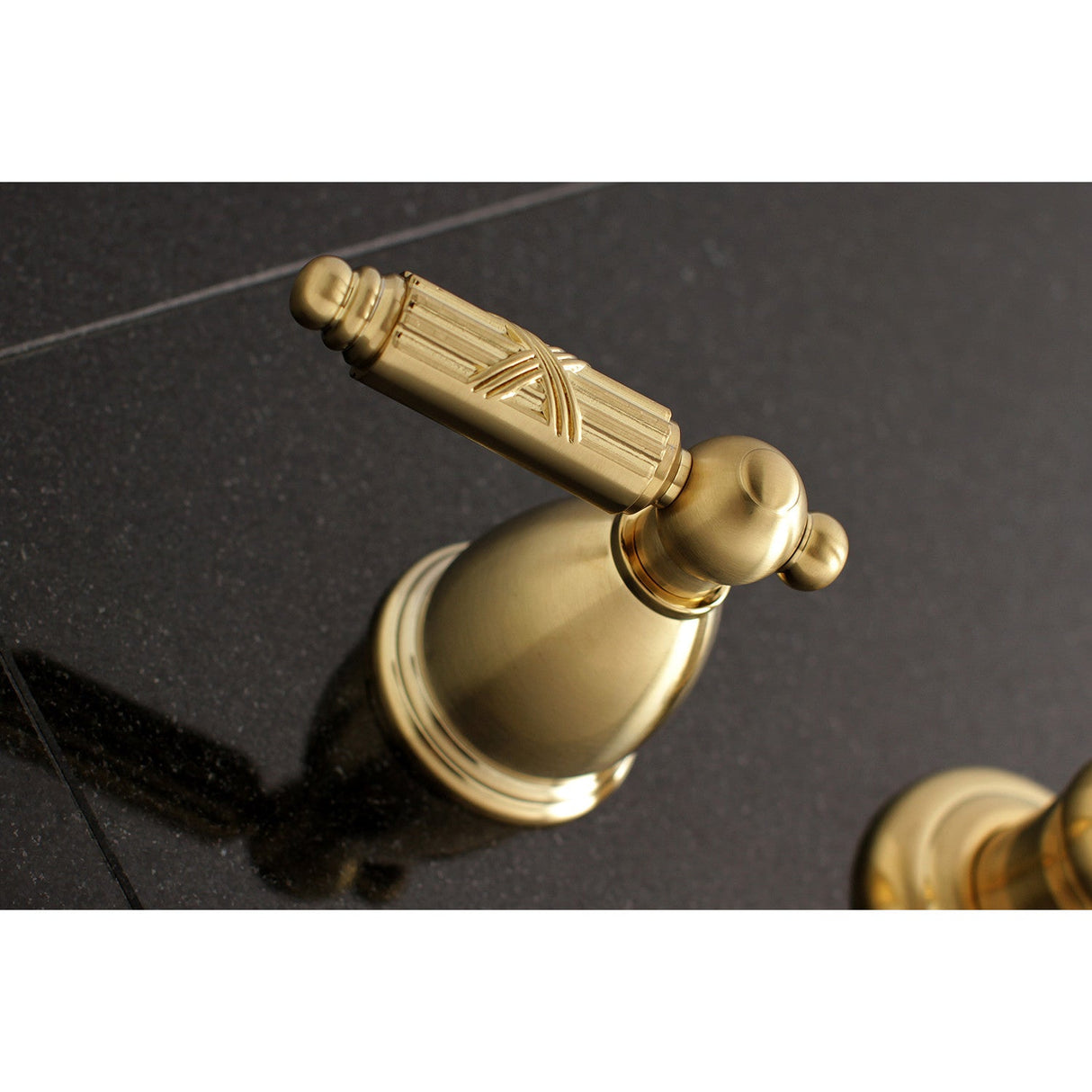 Georgian KS7027GL Two-Handle 3-Hole Wall Mount Roman Tub Faucet, Brushed Brass