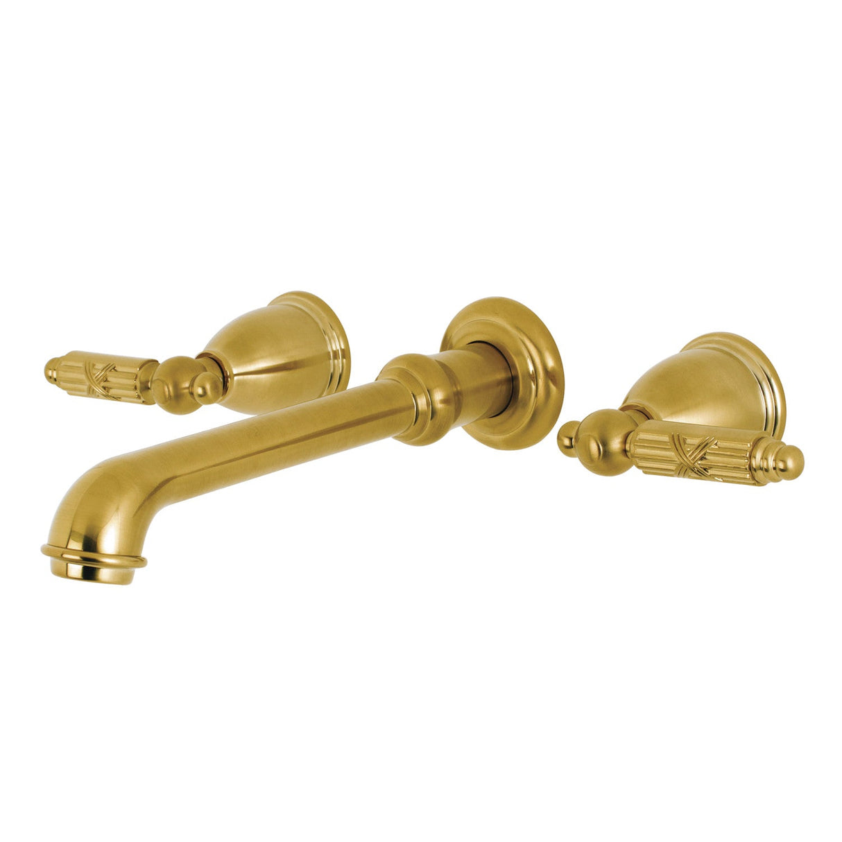 Georgian KS7027GL Two-Handle 3-Hole Wall Mount Roman Tub Faucet, Brushed Brass