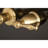 Naples KS7027NL Two-Handle 3-Hole Wall Mount Roman Tub Faucet, Brushed Brass