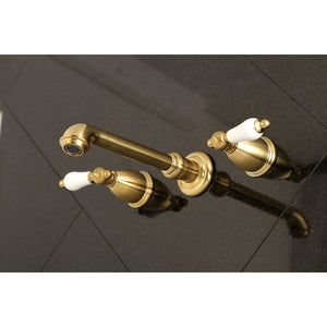 English Vintage KS7027PL Two-Handle 3-Hole Wall Mount Roman Tub Faucet, Brushed Brass