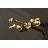 Tudor KS7027TAL Two-Handle 3-Hole Wall Mount Roman Tub Faucet, Brushed Brass