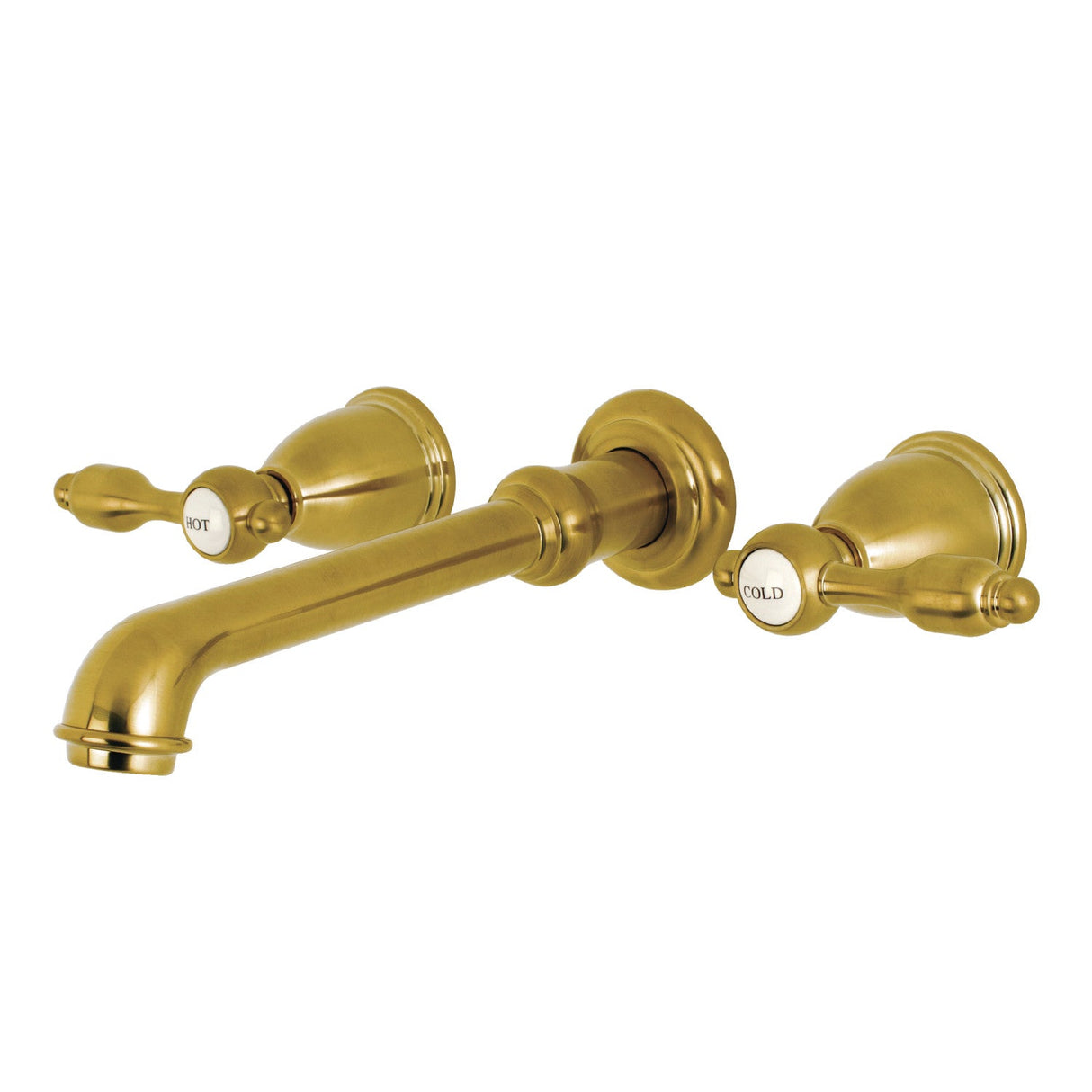 Tudor KS7027TAL Two-Handle 3-Hole Wall Mount Roman Tub Faucet, Brushed Brass