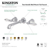 Wilshire KS7027WLL Two-Handle 3-Hole Wall Mount Roman Tub Faucet, Brushed Brass