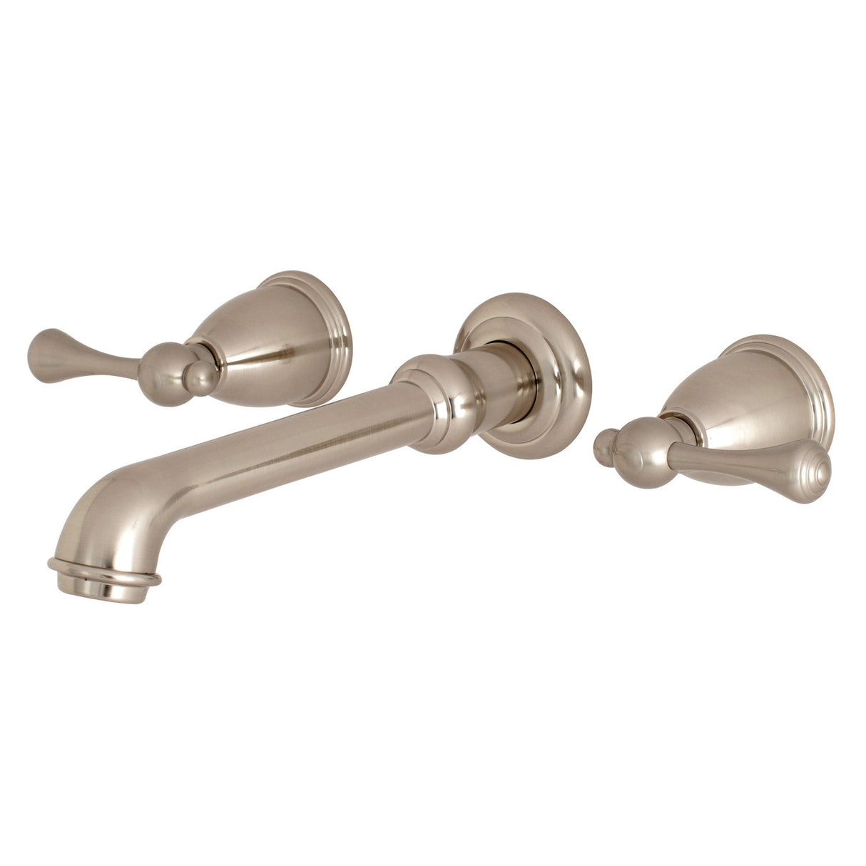 English Country KS7028BL Two-Handle 3-Hole Wall Mount Roman Tub Faucet, Brushed Nickel