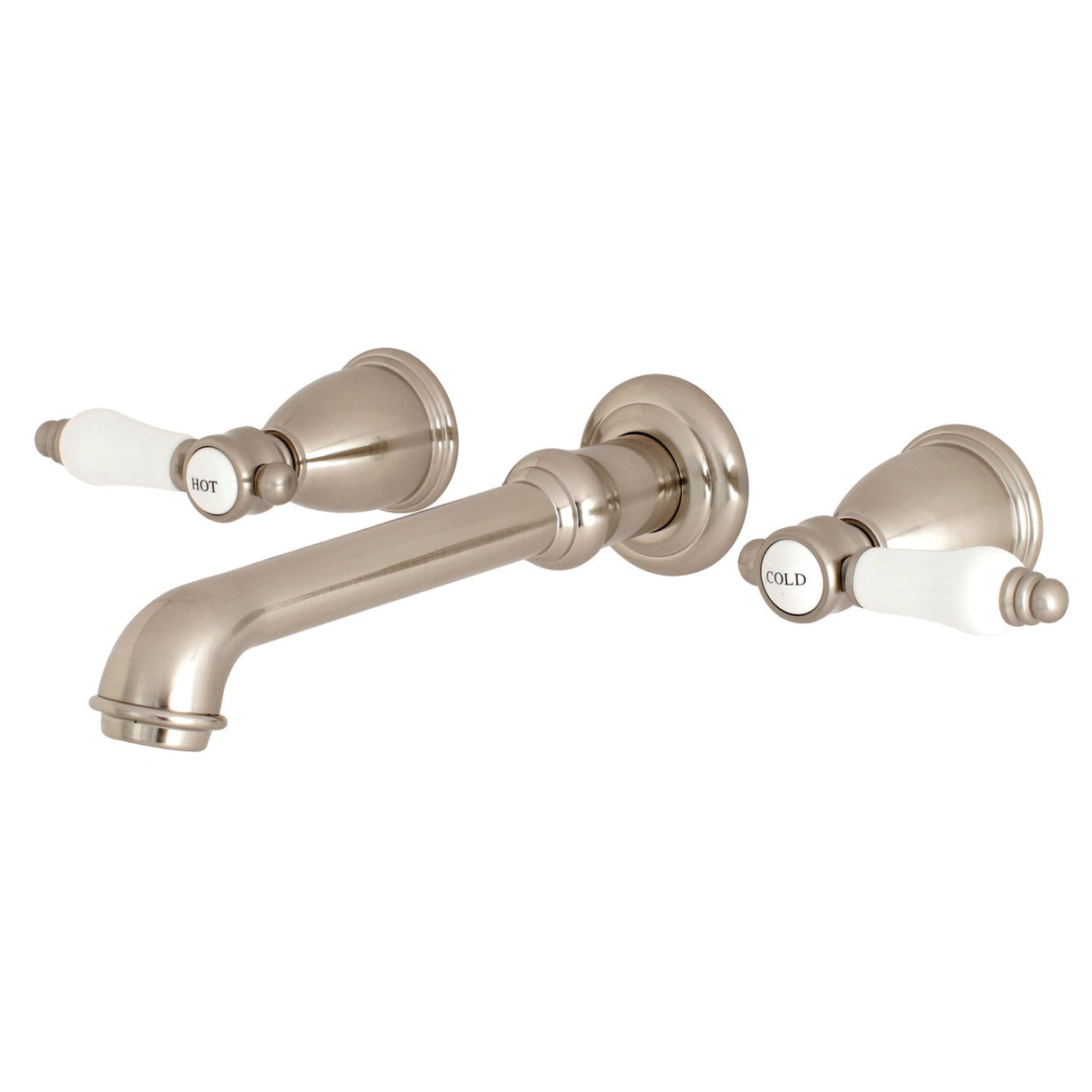Bel-Air KS7028BPL Two-Handle 3-Hole Wall Mount Roman Tub Faucet, Brushed Nickel