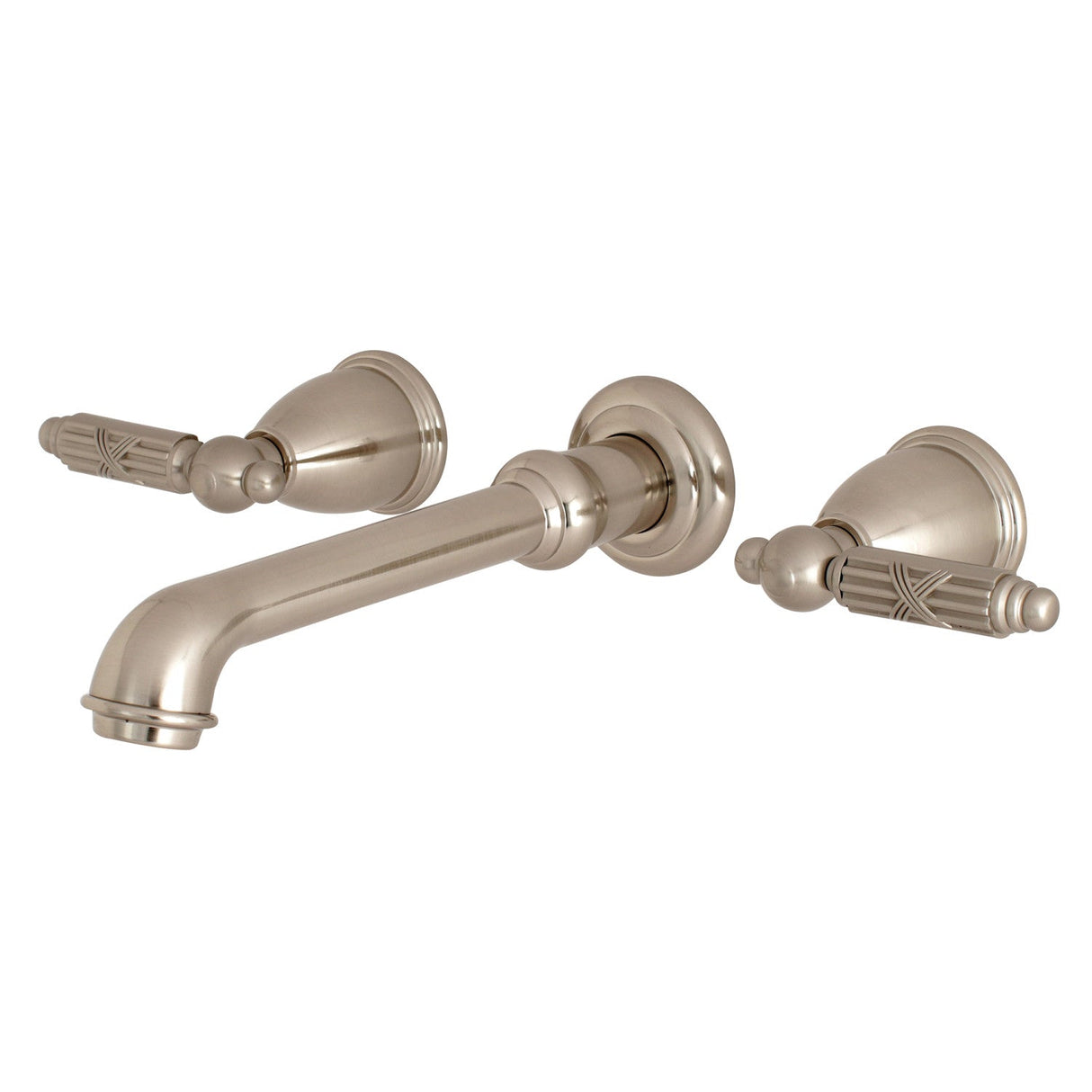 Georgian KS7028GL Two-Handle 3-Hole Wall Mount Roman Tub Faucet, Brushed Nickel