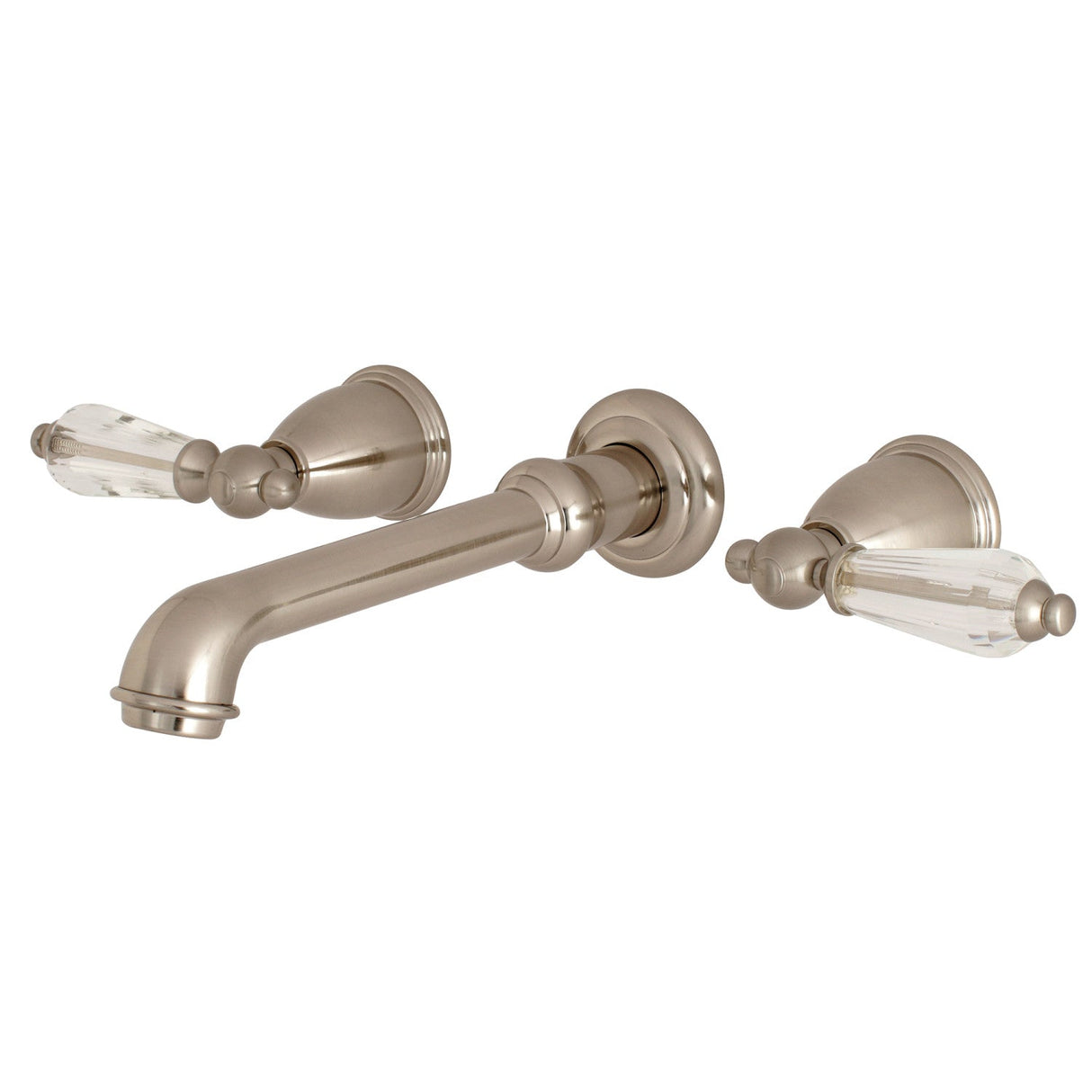 Wilshire KS7028WLL Two-Handle 3-Hole Wall Mount Roman Tub Faucet, Brushed Nickel