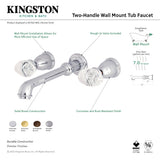 Krystal Onyx KS7028WVL Two-Handle 3-Hole Wall Mount Roman Tub Faucet, Brushed Nickel