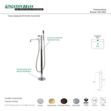 Kaiser KS7031DKL Single-Handle 1-Hole Freestanding Tub Faucet with Hand Shower, Polished Chrome