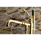 English Country KS7032ABL Single-Handle 1-Hole Freestanding Tub Faucet with Hand Shower, Polished Brass