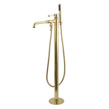 Paris KS7032DPL Single-Handle 1-Hole Freestanding Tub Faucet with Hand Shower, Polished Brass