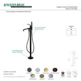 English Country KS7036ABL Single-Handle 1-Hole Freestanding Tub Faucet with Hand Shower, Polished Nickel